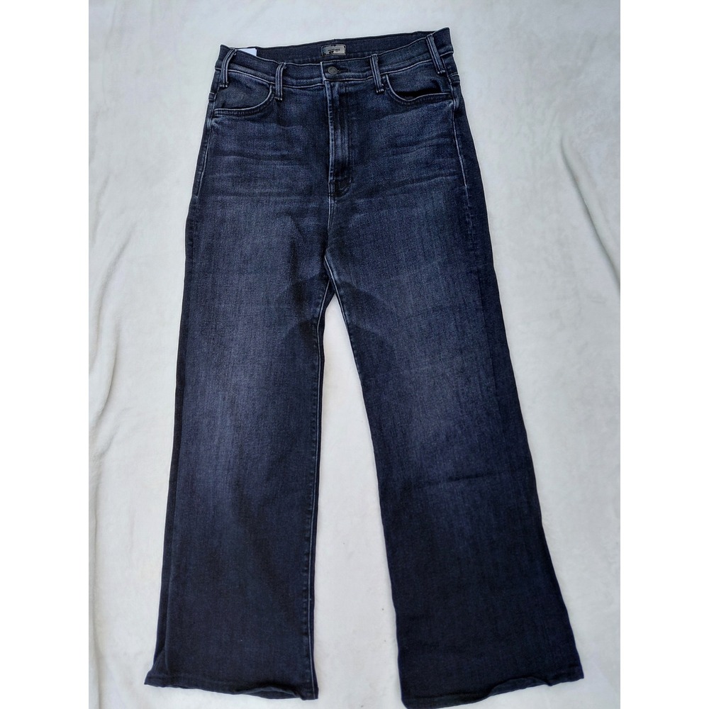 Mother Denim Wide Leg High Rise Jeans Faded Black Size 32